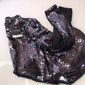 Topshop Sequined Mini Dress